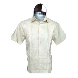 Guayabera de Lino con Bordado Tonal Artesanal